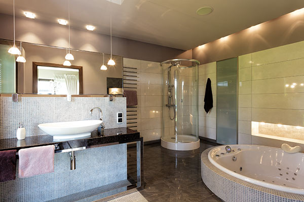 beautiful-bathroom-lighting-whirlpool-bath beautiful bathroom lighting whirlpool bath